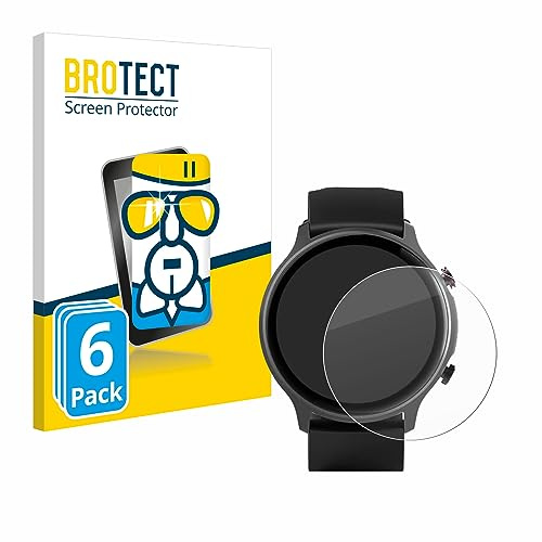 BROTECT (6 Stück Schutzglas für Hama Fit Watch 6910 Schutzfolie Made in Germany Panzer Folie Glas Displayschutz [Kratzfest 9H, Anti-Fingerprint]