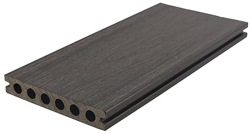 Gartenwelt Riegelsberger Premium WPC Terrassendiele Dark Grey 23x138 mm Länge 80 cm Terrassen Dielen Terrassenboden beidseitig nutzbar