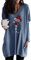 EFOFEI Mädchen Herbst Winter Sweatshirt Sweatshirt mit Taschen auf beiden Seiten Schlankes Oberteil mit Langen Ärmeln Festliche Geschenk Party Shirts Weinglas Blau XXL