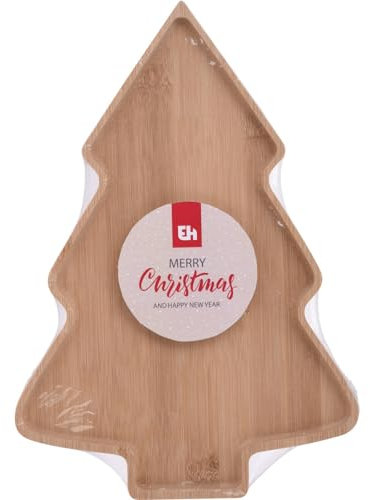 Plateau de Service en Bois Sapin de Noël Xmas