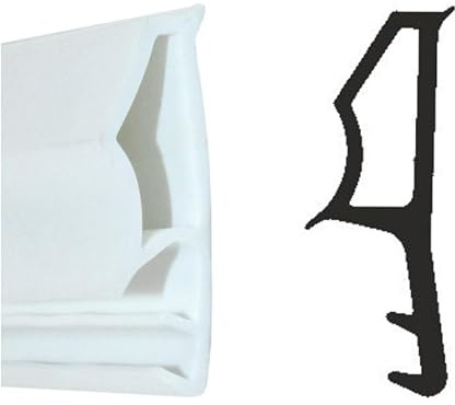 SN-TEC Stahlzargendichtung, Türdichtung, Ersatzdichtung, Z 1120, Breite: 23mm, Höhe: 6,8mm zum einstecken, Farbauswahl: weiß/grau (Weiß, 40 Meter)