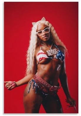 HEISAN Sexyy Red Hot Rapper Rapper Poster Poster Malerei Leinwand Wandkunst Wohnzimmer Poster Gemälde 60 x 90 cm