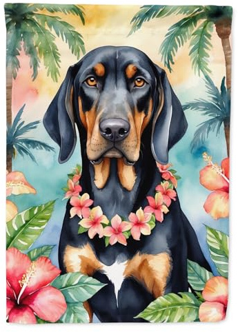 Caroline's Treasures DAC6374CHF Drapeau de maison Luau noir et brun clair avec grand manche de porche décoratif extérieur bannière œuvre d'art à suspendre au mur, polyester, taille de la maison,