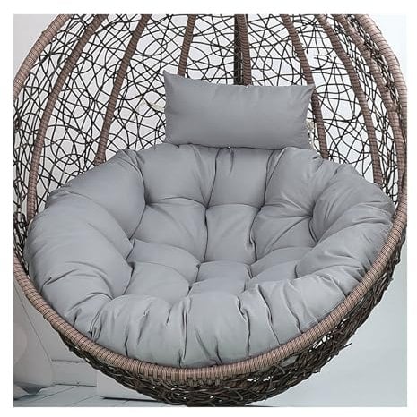 Yahbrra Kissen für Hängesessel Outdoor, Hängekorb Kissen, Ersatzpolster für Hängesessel, Sitzkissen Polster für Hängesessel (Color : Gray, Size : 115size (Diameter: 105cm))