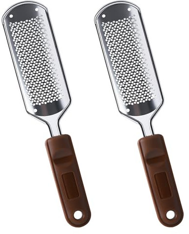 2 PCS Stainless Steel Foot Files, Crusty Foot Remover, Dead Skin Remover, Foot Care, Suitable for Men and Women, Suitable for Crusty and Chapped Feet (Silver)