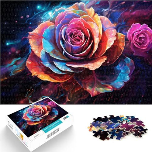 Puzzles Gift Colorful fantasy rose art Puzzles 1000 Piece wooden puzzle Toys Puzzles Educational Games Stress Relieving Puzzles (50x75cm)