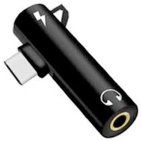 2-in-1 Micro USB Type C Headphone Adapter, Audio and Music Plug andPlay Adapter, Audio Extension Cord Aluminum Splitter Jack, Type-C to 3.5mm Charging Converter USB Connector (Black)