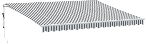 vidaXL Gelenkarmmarkise, Markise Ausziehbar Automatisch mit LED, Sonnenmarkise für Terrasse Balkon, Sonnenschutz Balkonmarkise Terrassenmarkise, Anthrazit Weiß 450x350cm