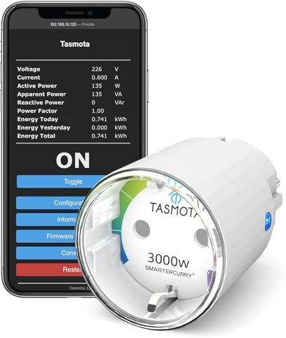 SMARTERCURRY Smart TASMOTA mini Steckdose | WLAN ESP32-Serie Plug | Stromzähler | Zeitschaltuhr | Work with MQTT, Domoticz, ioBroker Home Assistant Google Alexa | 2.4GHz