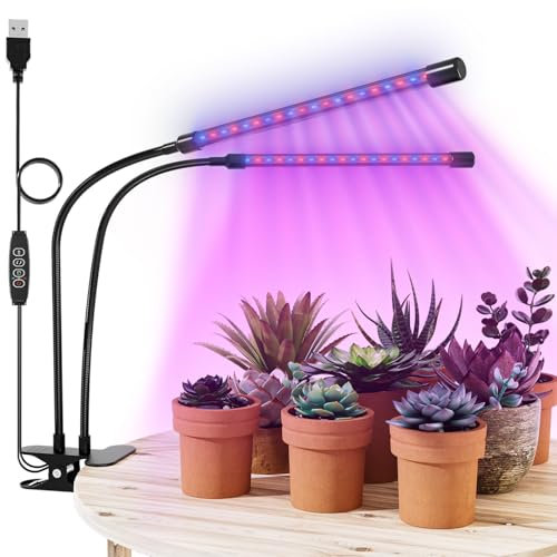 KIBTOY Pflanzenlampe LED, Pflanzenlicht für Zimmerpflanzen, Pflanzenleuchte, Wachstumslampe für Pflanzen Gemüse,Grow Lampe mit 3H/9H/12H Timer und 9-stufiger Dimmfunktion