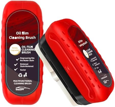 Glass Cleaning Board,2PCS 120ml Automotive Oil Film Cleaning Brush,Oil Film Cleaning Brush Improve Clarity Suitable for Car Window Remove Dirt & Water Stains