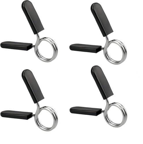 25 mm Hantel-Federklemmen, 4 Stück Hantelstange Federverschluss, Verriegelungs-Langhantel-Federklemmen, Ratschenfeder, Hantel-Verriegelungsklemmen, Langhantel-Gymnastikstange, Hantelklemme