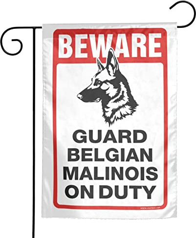 Home Sweet Home Drapeau de jardin Beware! Guard Malinois belge en service Mini drapeaux de jardin hippie