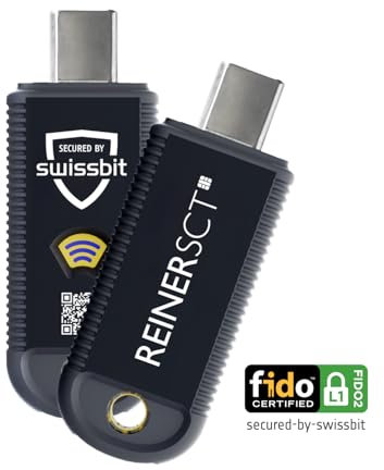 REINER SCT FIDO Stick Pro USB-C | Für FIDO2- und U2F-kompatible Dienste | Sicherheitsschlüssel für schnelle und unkomplizierte Zwei-Faktor-Authentisierung