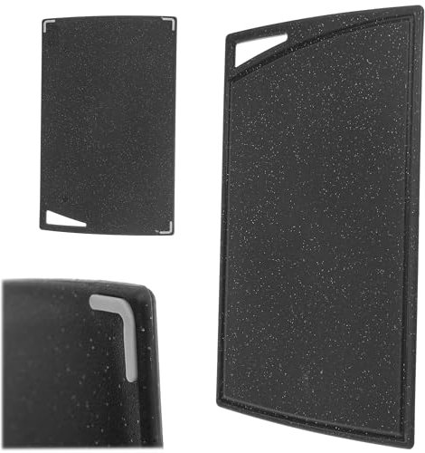 KADAX Schneidbrett 31.5 x 20 cm, Küchenbrett aus Kunststoff, Brett aus Plastik für die Küche, Schneidebrett in modernem Design, Küchenzubehör (Schwarz)