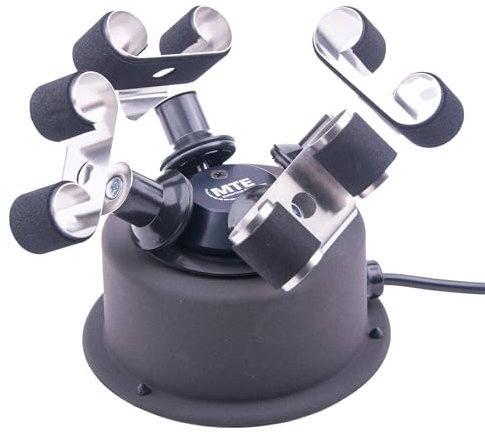 MTE Bewegungstechnik Uhrenbeweger (WTS 4 Anthrazit) bis zu 4 Uhren – Elektronisch gesteuerte Rotation und Pausen – Uhrenbeweger für Automatikuhren – leiser Watch Winder – Made in Germany