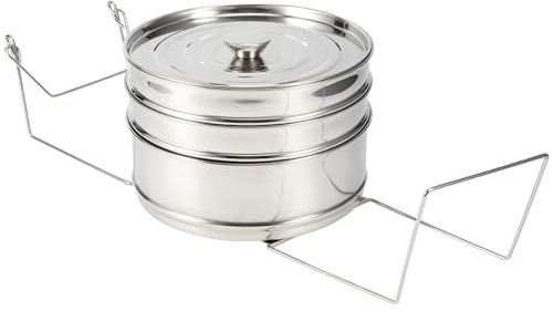 RASTKY Stackable 3 Tier Stainless Steel Cooker Pot for Pressure Cooker, Food Basket - Silver for Health-Conscious Individuals