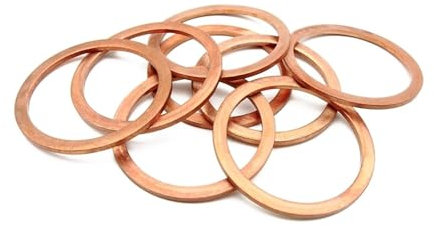 Rondelle plate en cuivre M10, joint d'étanchéité, diamètre intérieur 10 mm, bague d'étanchéité, feuille mince, rondelle en cuivre rouge T3(10x13.5x0.5(40Pcs))