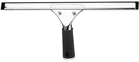 Fensterreiniger Schwarz, Fensterwischer und Fensterabzieher Als Kombi Set | Mikrofaser Fensterwischer Abzieher Set für Bad Dusche Glas Spiegel Auto 35cm