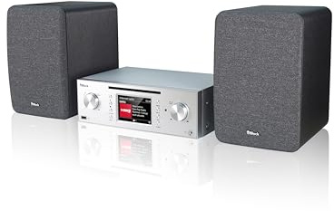 Block MHF-50 Kompaktanlage inkl. Lautsprecher - Spotify Connect Ready - DAB+/UKW/Internetradio 30.000 Sender - CD & USB MP3 Player - Bluetooth Streaming - 4 Farbdisplay dimmbar (Diamantsilber)