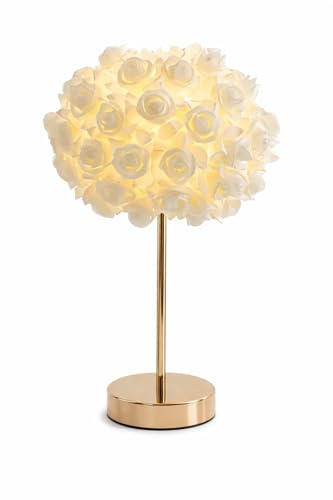 Générique Lampe de Chevet Rose Blanche 40 cm – Lampe de Table Moderne et Minimaliste, 3 Modes d’Éclairage Led (Blanc Chaud/Neutre/Froid), Alimentation USB, Lumière d’Ambiance Romantique
