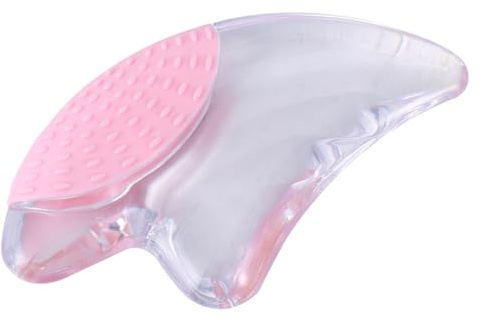 Alipis Kristall Gua Sha Therapieplatte aus Kunstharz in Rosa mit Licht zur Abschabungsbehandlung und Gesichtsmaske für Effektive Hautpflege und Massage
