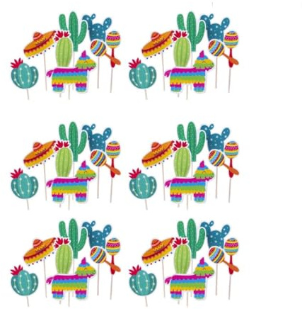 HOMOCONO 42 Stück Kaktus Tortendeko Sommerparty Cake Topper für Geburtstagsfeiern und Gartenpartys aus Kunststoff Leicht und Sicher