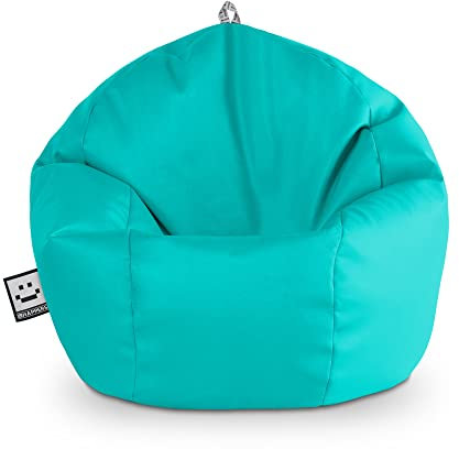 Happers Sitzsack aus Kunstleder, innen türkis