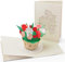 Grußkarte mit extra Seite für Text als Glückwunschkarte & Dankeskarte - 3D Pop-Up Karte mit Blumen