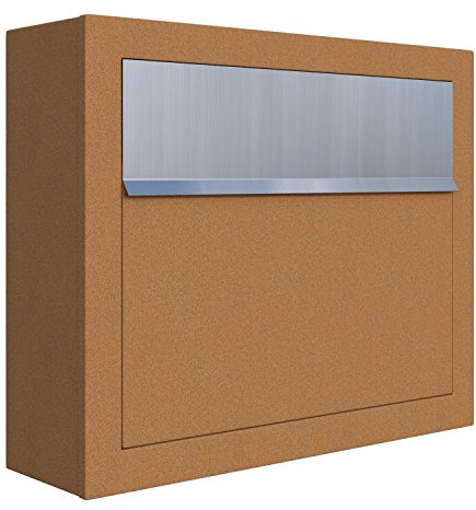 Briefkasten, Design Wandbriefkasten Elegance Rost/Edelstahl - Bravios