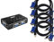 KALEA-INFORMATIQUE Boitier de partage KVM Switch pour 4 PC. Ecran VGA, clavier et souris USB, avec cordons KVM fournis