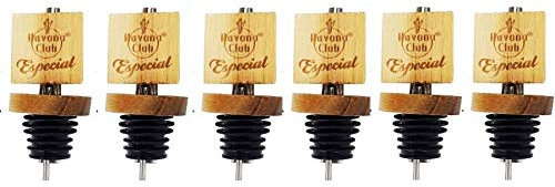 Havana Club Especial Ausgießer Portionierer Holz in Retro Optik Set Barzubehör Gastro - 6X Ausgießer