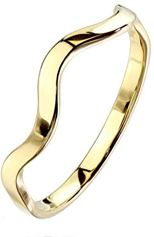 Paula & Fritz® stapelbarer Damen-Ring 3mm Silber Gelb-Gold Rosé-Gold Bunt Gewundene Linie Freundschafts-Ring Partner-Ring Edelstahl 316L R-M6928G_90