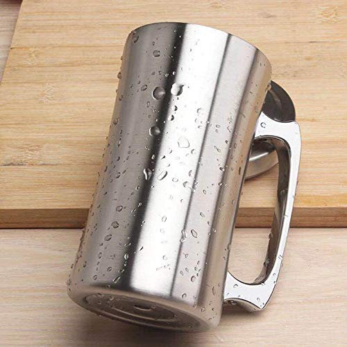 Taza de acero inoxidable de 550 ml taza aislada Taza de acero inoxidable taza grande de 20 oz cerveza de doble pared Stein vaso con asa taza de cerveza con aislamiento