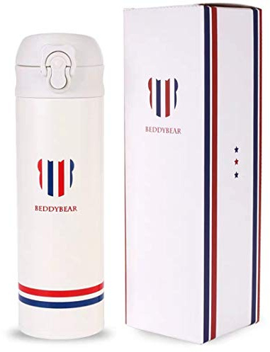 BEDDYBEAR Premium Trinkflasche 480ml Edelstahl SUS304L Doppelwandig mit one-Click Öffnung Thermoflasche Isolierflasche | Wasserflasche Spülmaschinenfest BPA frei (TB Limited)