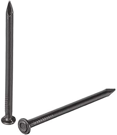 sourcing map 50Uds Hardware Clavos Carbono Acero Punta 50mm (2) Negro | Extremo Pared Cemento Clavo, 3mm Varilla Dia