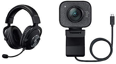 Logitech G PRO X Gaming Headset (2nd Generation), DTS Headphone:X 7.1 and 50 mm PRO-G Drivers (for PC, PS4, Switch, Xbox One, VR) + Logitech Streamcam for Full HD Live Streaming and content Creation