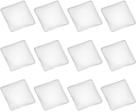 EXCEART 100 Stück Glas Cabochons Quadratisch Geformte Flache Rückseite Klarglas Kuppel Cabochons Fliesen für Foto Cameo Handwerk Schmuck Herstellung Anhänger Halsketten 25Mm