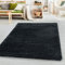 SIMPEX Teppich Wohnzimmer 240 x 340 cm Hochflor Teppich Anthrazit Moderne Einfarbig Design - Schlafzimmer Teppich Pflegeleicht Extra Weich Extra Flauschig - Carpet Living Room Deko