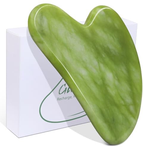 BAIMEI Gua Sha Stein für Gesicht & Körper, Natürlicher Jade Gua Sha ,Face Massager für Skincare, Strafft Haut & Jawline, Gesichtsmassage Tool für Skincare,Geschenk für Frauen
