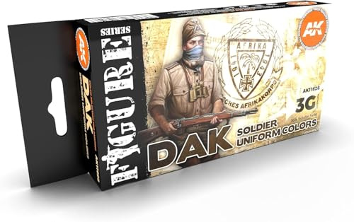 AK Interactive 3G DAK Soldaten-Uniform-Farben – Kunststoff Modellierfarben & Zubehör, Artikelnummer AK-11628