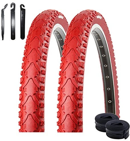 2 x Kenda K-935 Fahrradreifen Fahrradmantel Rot 40-622 (28 x 1,5) + 2 x Schläuche AV inkl. Reifenheber