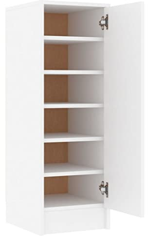 vidaXL Mueble Zapatero Organizador de Zapatos Armario Pasillo Almacenaje Taburete Puf Caja Banco Estantería de Madera Contrachapada Blanco 32x35x92 cm