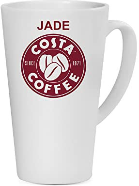 Giftme Personalised with Any Name Costa Unique Latte Ceramic Mug Coffee Tea Mug. (17oz)