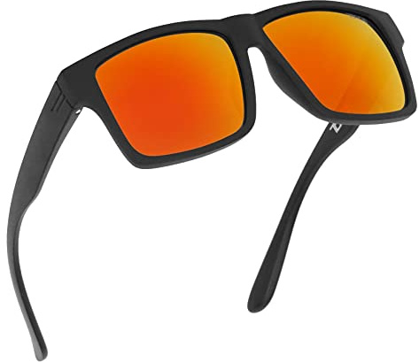 TOROE Eyewear Matte Black RANGE XL Frame Sunglasses Light Weight TR90 Frame, Polarized Polycarbonate Lens, Matte Black | Black Emblem, 58 mm