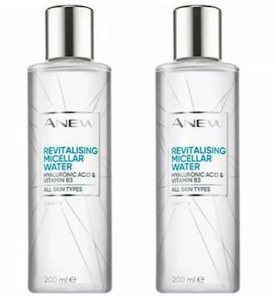 Avon Anew Revitalisierendes Mizellenwasser mit Hyaluronsäure, 200 ml (400 ml), 2 Stück