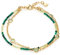 JEWELS BY LEONARDO Armband Valea • doppelreihige Arm-Kette aus goldfarbenem Edelstahl • Malachit- und Glasperlen in abgestimmten grüntönen 17,5-21 cm • Schmuck Geschenk für Frauen • 021768