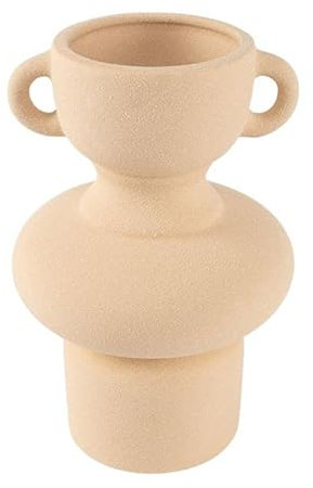 Rocking Gifts Dekorative Vase Amphore mit Keramikgriffen, Toneffekt, Beige, 21 cm