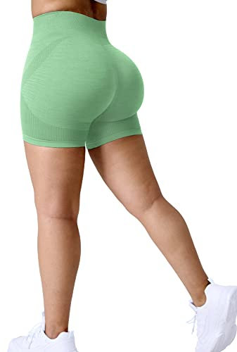 ZAAYO Gym Shorts Damen Sport Athletic Booty Scrunch Butt Lift Ozon Fitness Kurze Shorts Grün Small