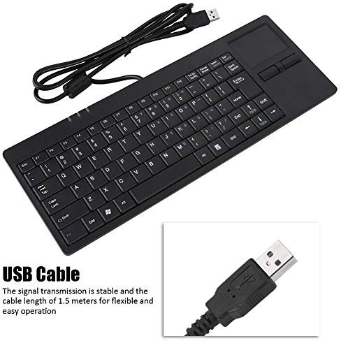 Usb Keyboard With Touchpad Wired Keyboard With Mouse Pad Built In Wired Usb Built In Touchpad Hub Port Keyboard 86 Key Mute Ultra Thin Keyboard For Notebook Desk
